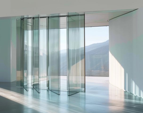 HWS Schiebetuersyste-lange Ludwigsburg Ganzglas